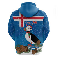 Personalised Iceland Christmas Hoodie Puffin Santa Winter Flag Style - Wonder Print Shop