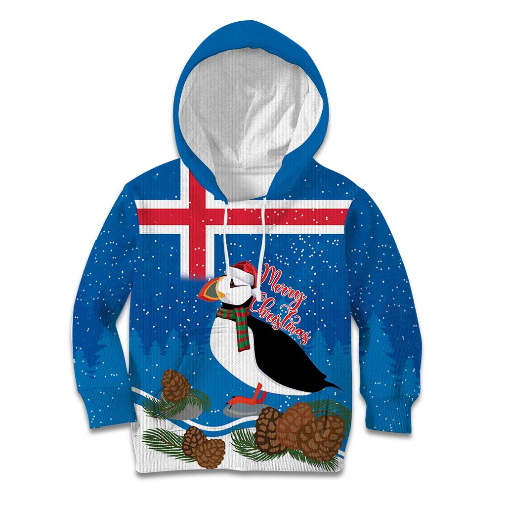 Personalised Iceland Christmas Kid Hoodie Puffin Santa Winter Flag Style - Wonder Print Shop