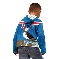 Personalised Iceland Christmas Kid Hoodie Puffin Santa Winter Flag Style - Wonder Print Shop