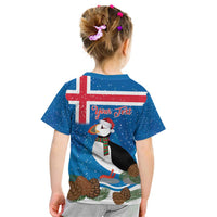 Personalised Iceland Christmas Kid T Shirt Puffin Santa Winter Flag Style - Wonder Print Shop