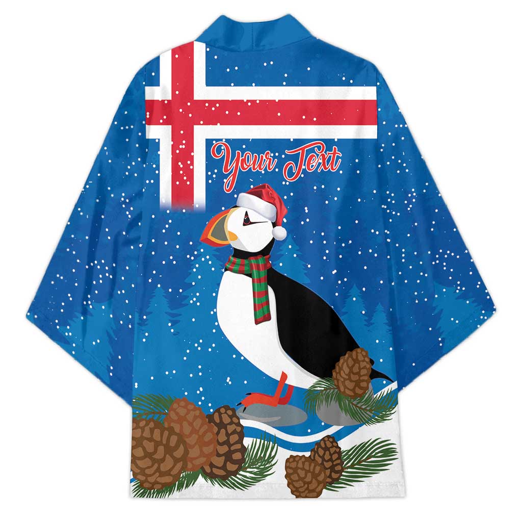 Personalised Iceland Christmas Kimono Puffin Santa Winter Flag Style - Wonder Print Shop