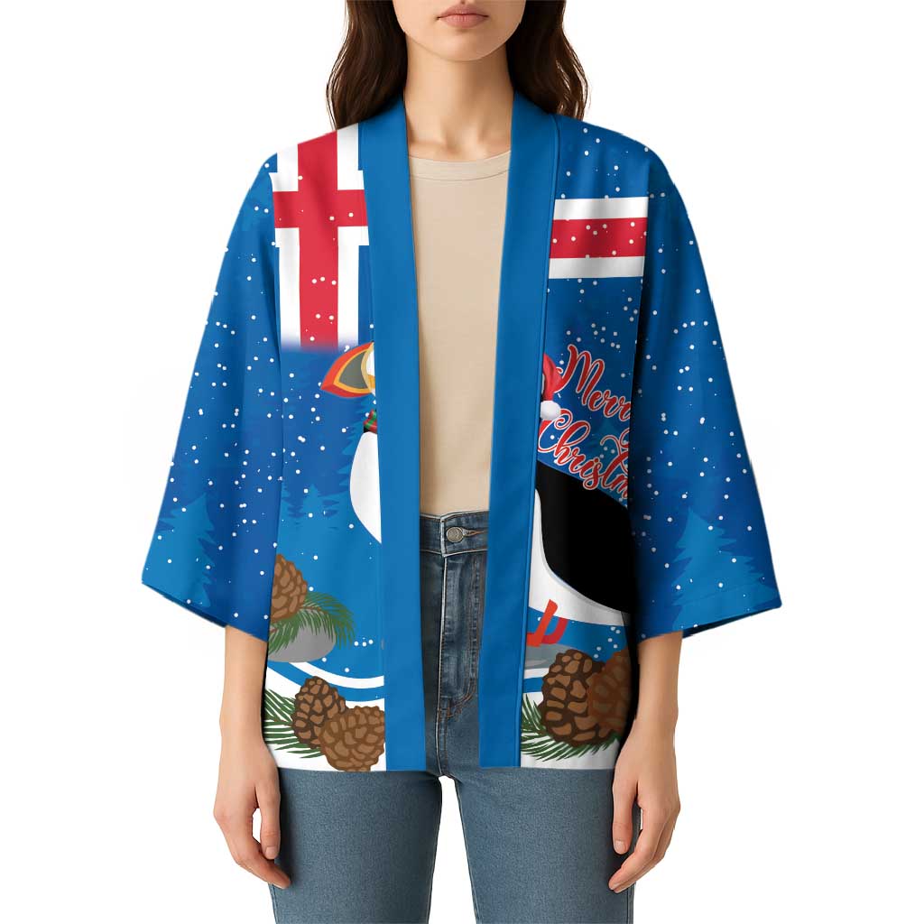 Personalised Iceland Christmas Kimono Puffin Santa Winter Flag Style - Wonder Print Shop
