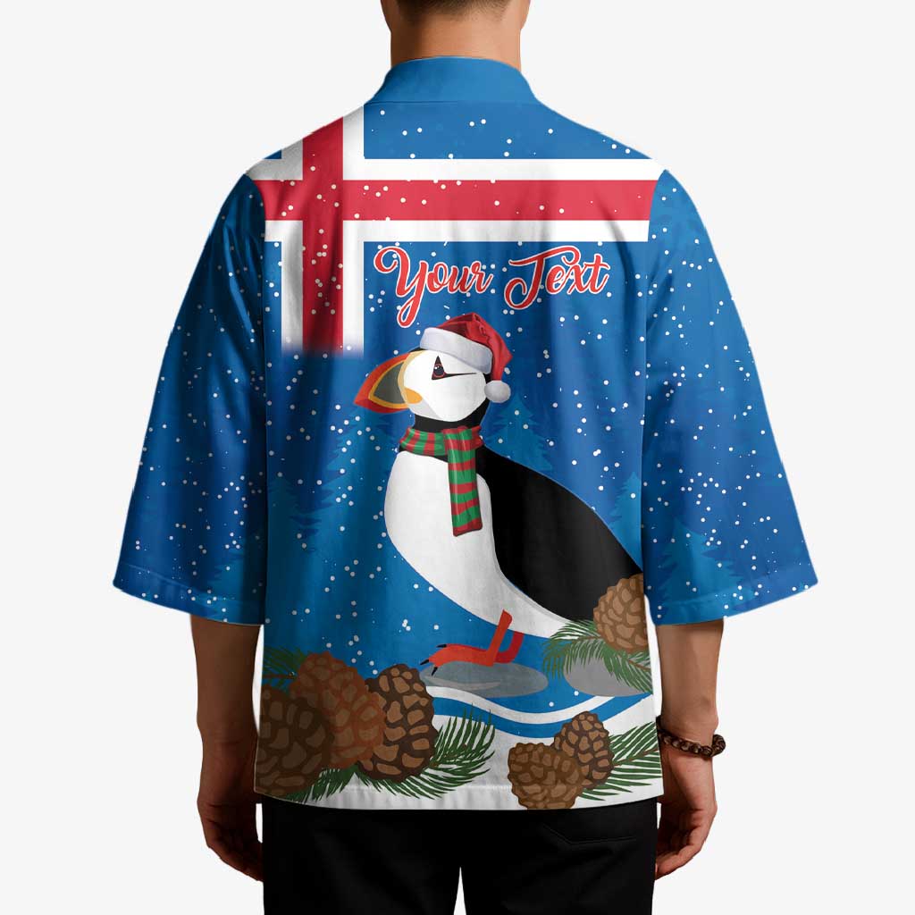 Personalised Iceland Christmas Kimono Puffin Santa Winter Flag Style - Wonder Print Shop