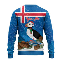Personalised Iceland Christmas Ugly Christmas Sweater Puffin Santa Winter Flag Style - Wonder Print Shop