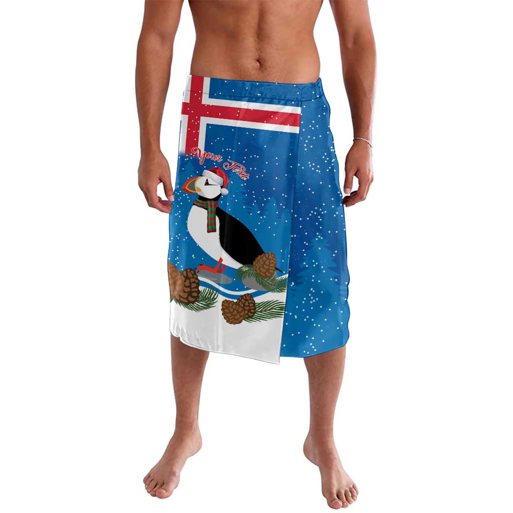 Personalised Iceland Christmas Lavalava Puffin Santa Winter Flag Style - Wonder Print Shop