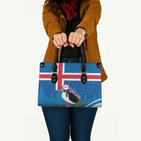 Personalised Iceland Christmas Leather Bag Puffin Santa Winter Flag Style - Wonder Print Shop