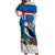 Personalised Iceland Christmas Off Shoulder Maxi Dress Puffin Santa Winter Flag Style - Wonder Print Shop
