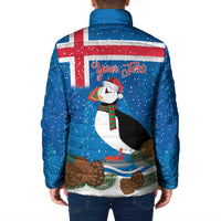 Personalised Iceland Christmas Padded Jacket Puffin Santa Winter Flag Style - Wonder Print Shop