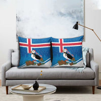 Personalised Iceland Christmas Pillow Cover Puffin Santa Winter Flag Style - Wonder Print Shop