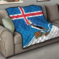 Personalised Iceland Christmas Quilt Puffin Santa Winter Flag Style - Wonder Print Shop