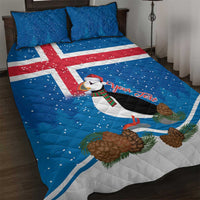 Personalised Iceland Christmas Quilt Bed Set Puffin Santa Winter Flag Style - Wonder Print Shop