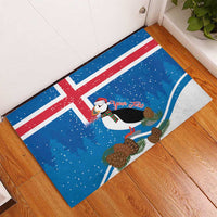 Personalised Iceland Christmas Rubber Doormat Puffin Santa Winter Flag Style - Wonder Print Shop