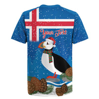 Personalised Iceland Christmas Rugby Jersey Puffin Santa Winter Flag Style - Wonder Print Shop