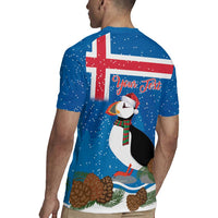 Personalised Iceland Christmas Rugby Jersey Puffin Santa Winter Flag Style - Wonder Print Shop