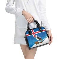 Personalised Iceland Christmas Shoulder Handbag Puffin Santa Winter Flag Style - Wonder Print Shop