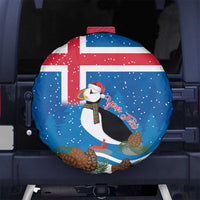 Personalised Iceland Christmas Spare Tire Cover Puffin Santa Winter Flag Style - Wonder Print Shop