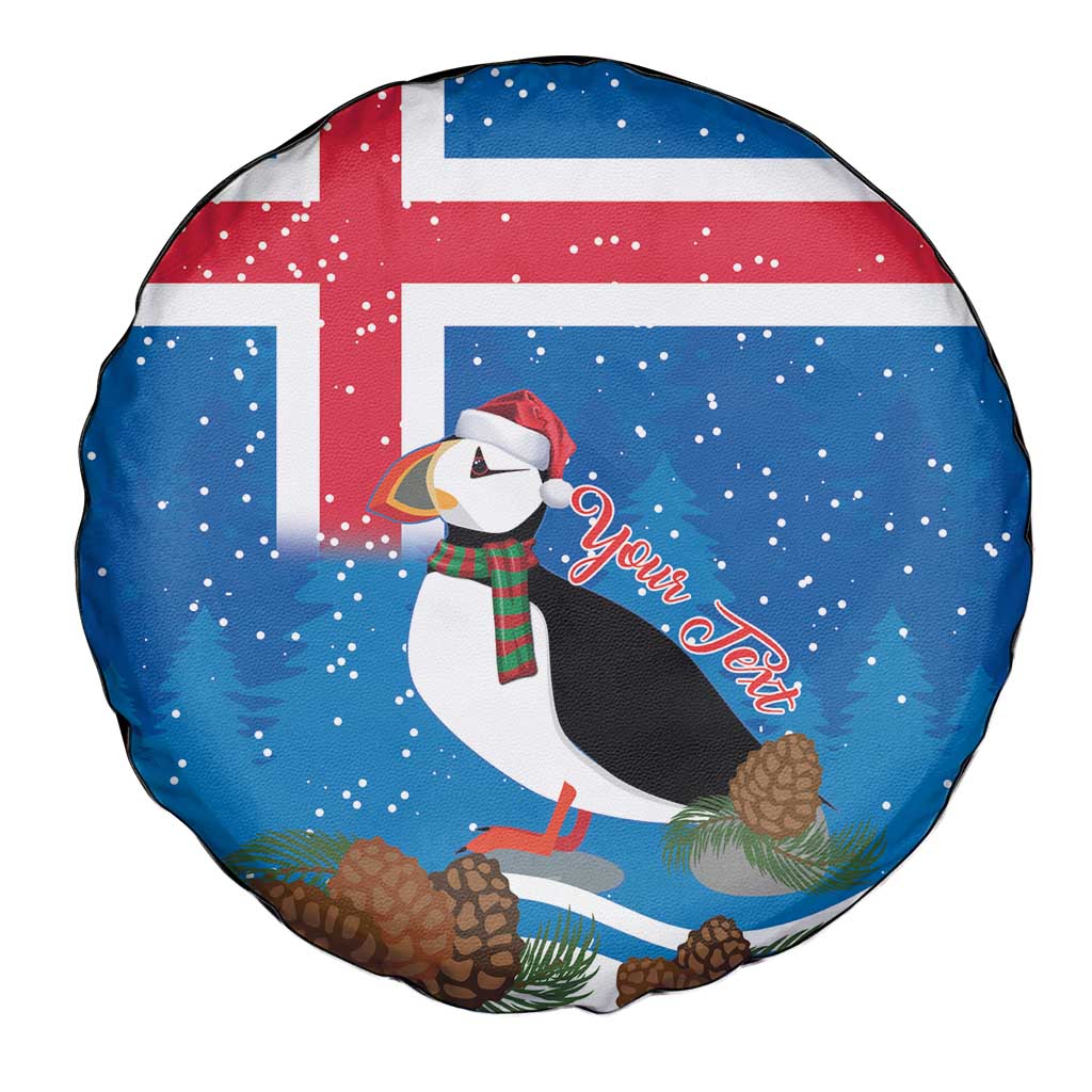 Personalised Iceland Christmas Spare Tire Cover Puffin Santa Winter Flag Style - Wonder Print Shop