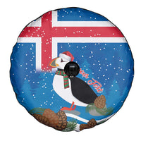 Personalised Iceland Christmas Spare Tire Cover Puffin Santa Winter Flag Style - Wonder Print Shop