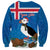 Personalised Iceland Christmas Sweatshirt Puffin Santa Winter Flag Style - Wonder Print Shop