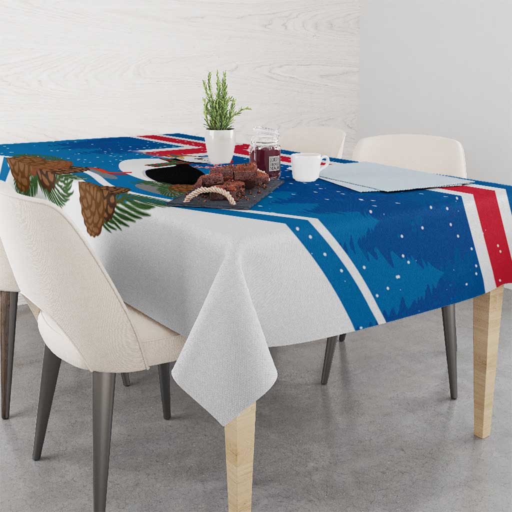 Personalised Iceland Christmas Tablecloth Puffin Santa Winter Flag Style - Wonder Print Shop