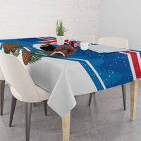 Personalised Iceland Christmas Tablecloth Puffin Santa Winter Flag Style - Wonder Print Shop