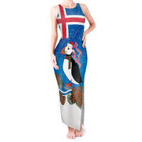 Personalised Iceland Christmas Tank Maxi Dress Puffin Santa Winter Flag Style - Wonder Print Shop
