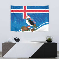 Personalised Iceland Christmas Tapestry Puffin Santa Winter Flag Style - Wonder Print Shop