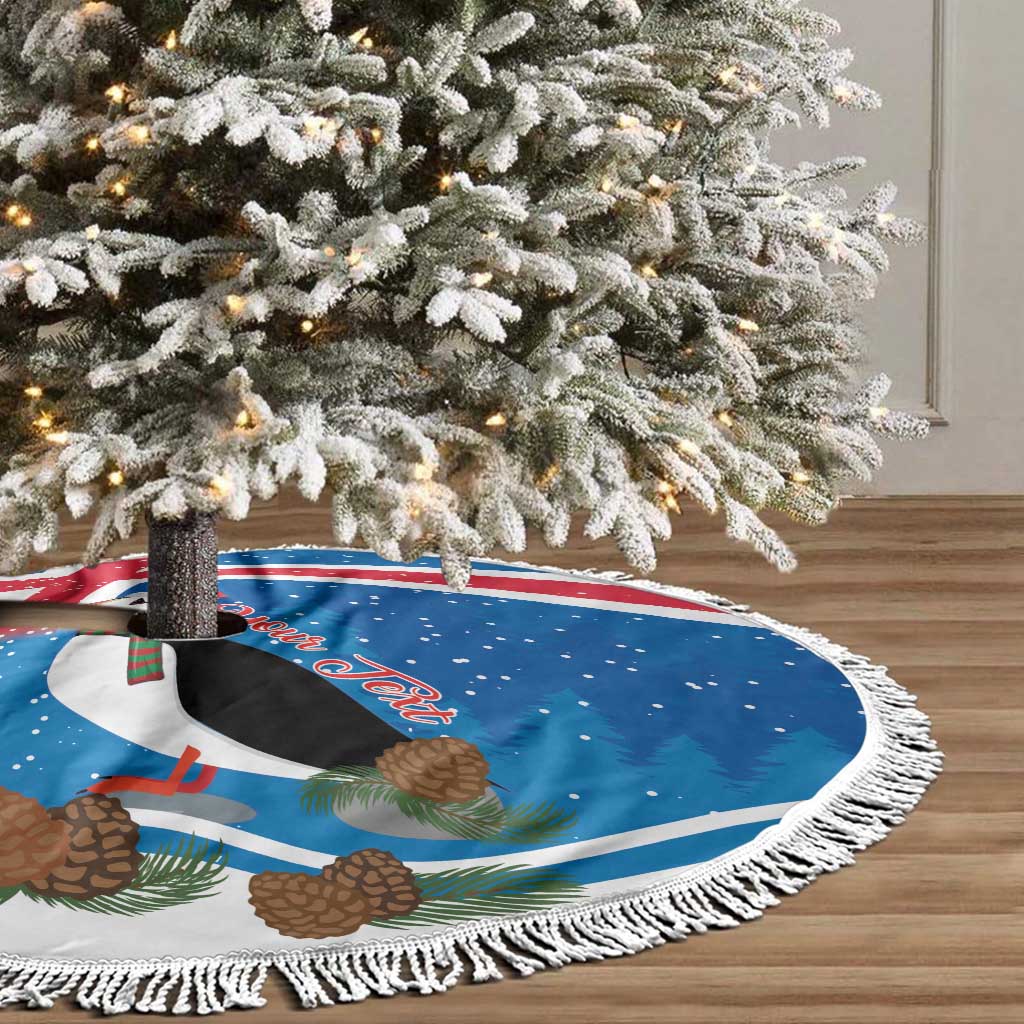 Personalised Iceland Christmas Tree Skirt Puffin Santa Winter Flag Style - Wonder Print Shop