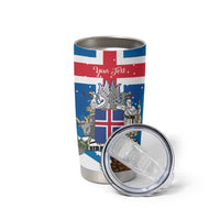 Personalised Iceland Christmas Tumbler Cup Puffin Santa Winter Flag Style - Wonder Print Shop