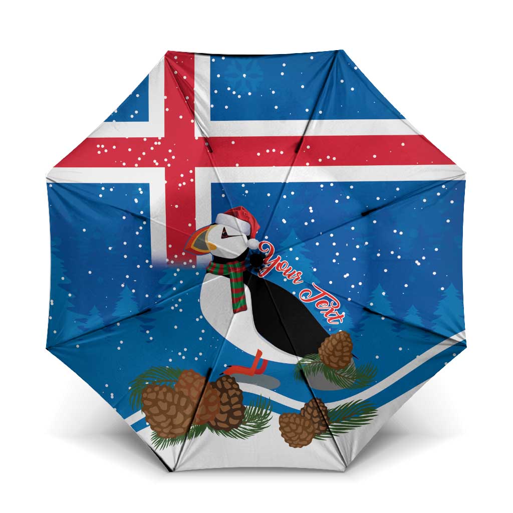 Personalised Iceland Christmas Umbrella Puffin Santa Winter Flag Style - Wonder Print Shop