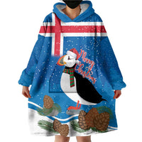 Personalised Iceland Christmas Wearable Blanket Hoodie Puffin Santa Winter Flag Style - Wonder Print Shop