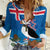 Personalised Iceland Christmas Women Casual Shirt Puffin Santa Winter Flag Style - Wonder Print Shop