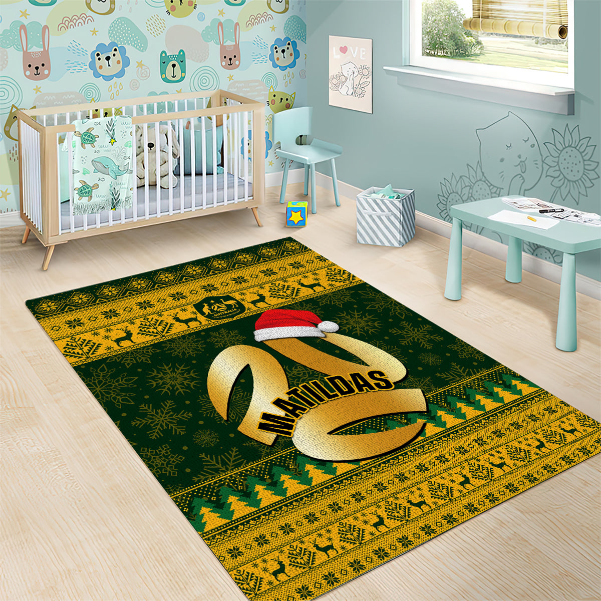 Australia Matildas Christmas Area Rug Merry Xmas 2023 National Color - Wonder Print Shop