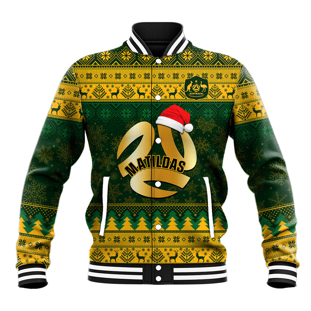 Personalised Australia Matildas Christmas Baseball Jacket Merry Xmas 2023 National Color - Wonder Print Shop