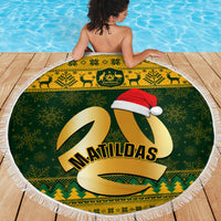 Australia Matildas Christmas Beach Blanket Merry Xmas 2023 National Color - Wonder Print Shop