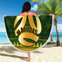 Australia Matildas Christmas Beach Blanket Merry Xmas 2023 National Color - Wonder Print Shop