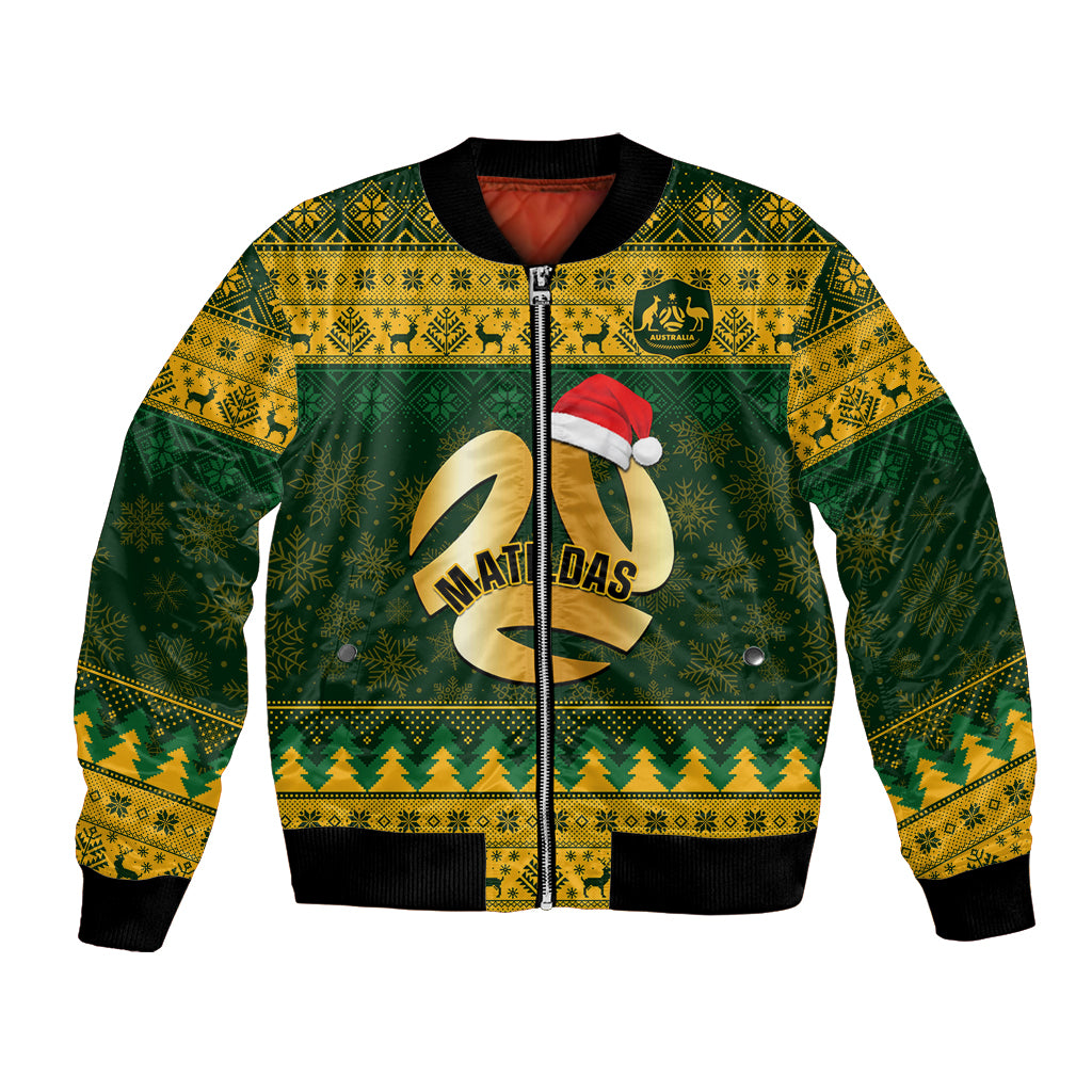 Personalised Australia Matildas Christmas Bomber Jacket Merry Xmas 2023 National Color - Wonder Print Shop