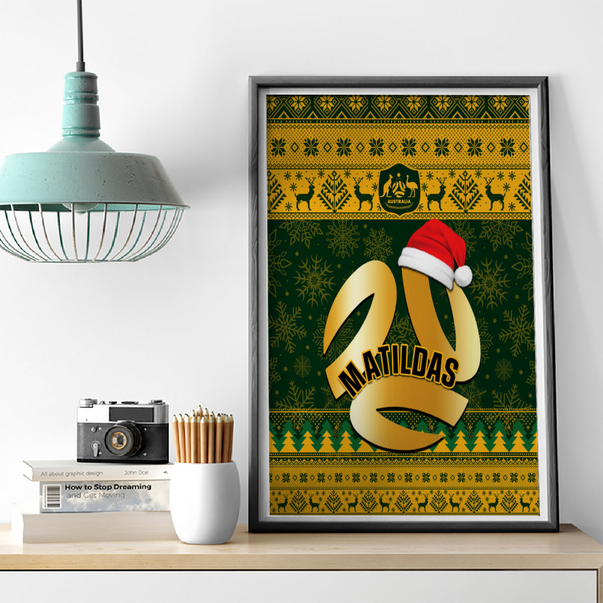 Australia Matildas Christmas Canvas Wall Art Merry Xmas 2023 National Color - Wonder Print Shop