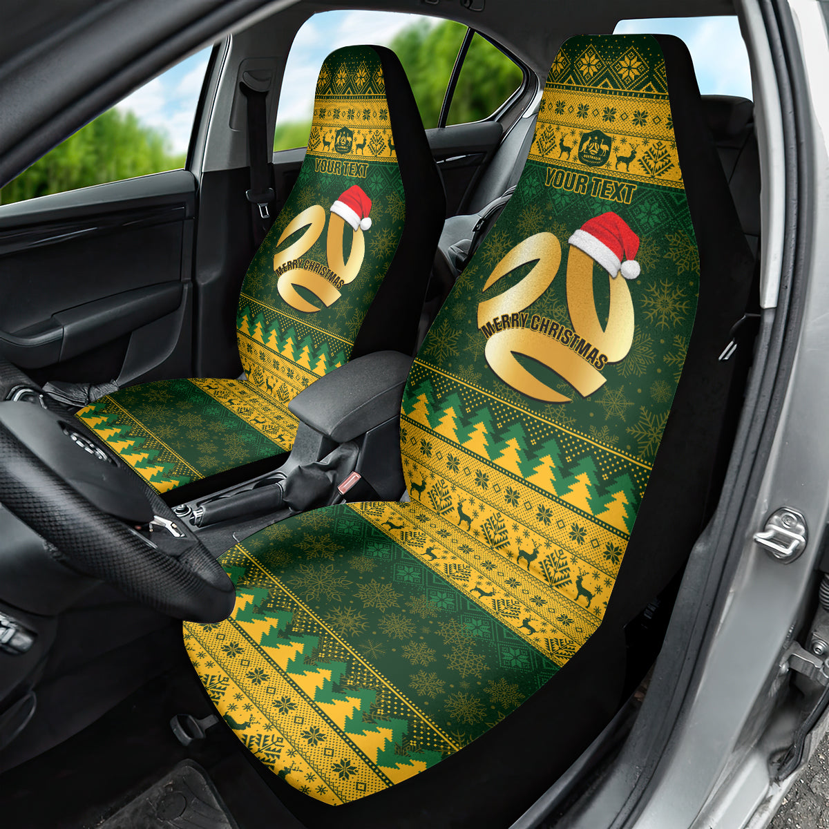 Personalised Australia Matildas Christmas Car Seat Cover Merry Xmas 2023 National Color - Wonder Print Shop