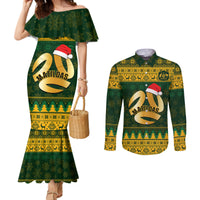 personalised-australia-matildas-christmas-couples-matching-mermaid-dress-and-long-sleeve-button-shirts-merry-xmas-2023-national-color