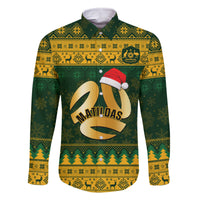 Personalised Australia Matildas Christmas Family Matching Off Shoulder Long Sleeve Dress and Hawaiian Shirt Merry Xmas 2023 National Color - Wonder Print Shop