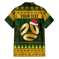 Personalised Australia Matildas Christmas Family Matching Short Sleeve Bodycon Dress and Hawaiian Shirt Merry Xmas 2023 National Color - Wonder Print Shop