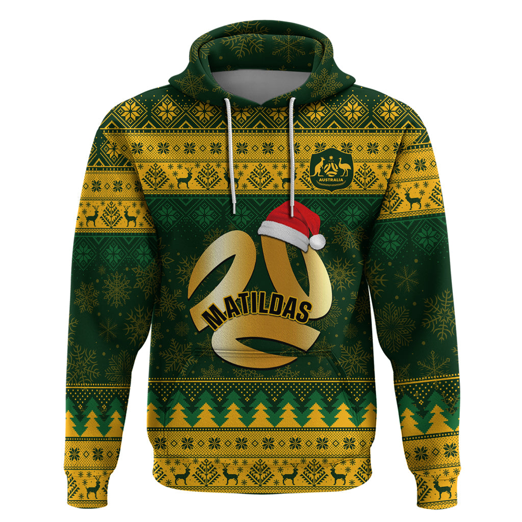 Personalised Australia Matildas Christmas Hoodie Merry Xmas 2023 National Color - Wonder Print Shop