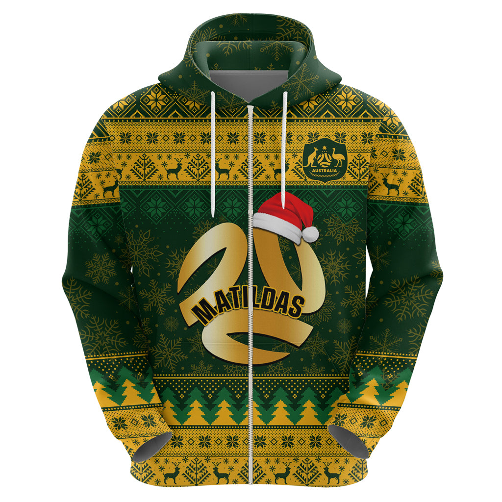 Personalised Australia Matildas Christmas Hoodie Merry Xmas 2023 National Color - Wonder Print Shop