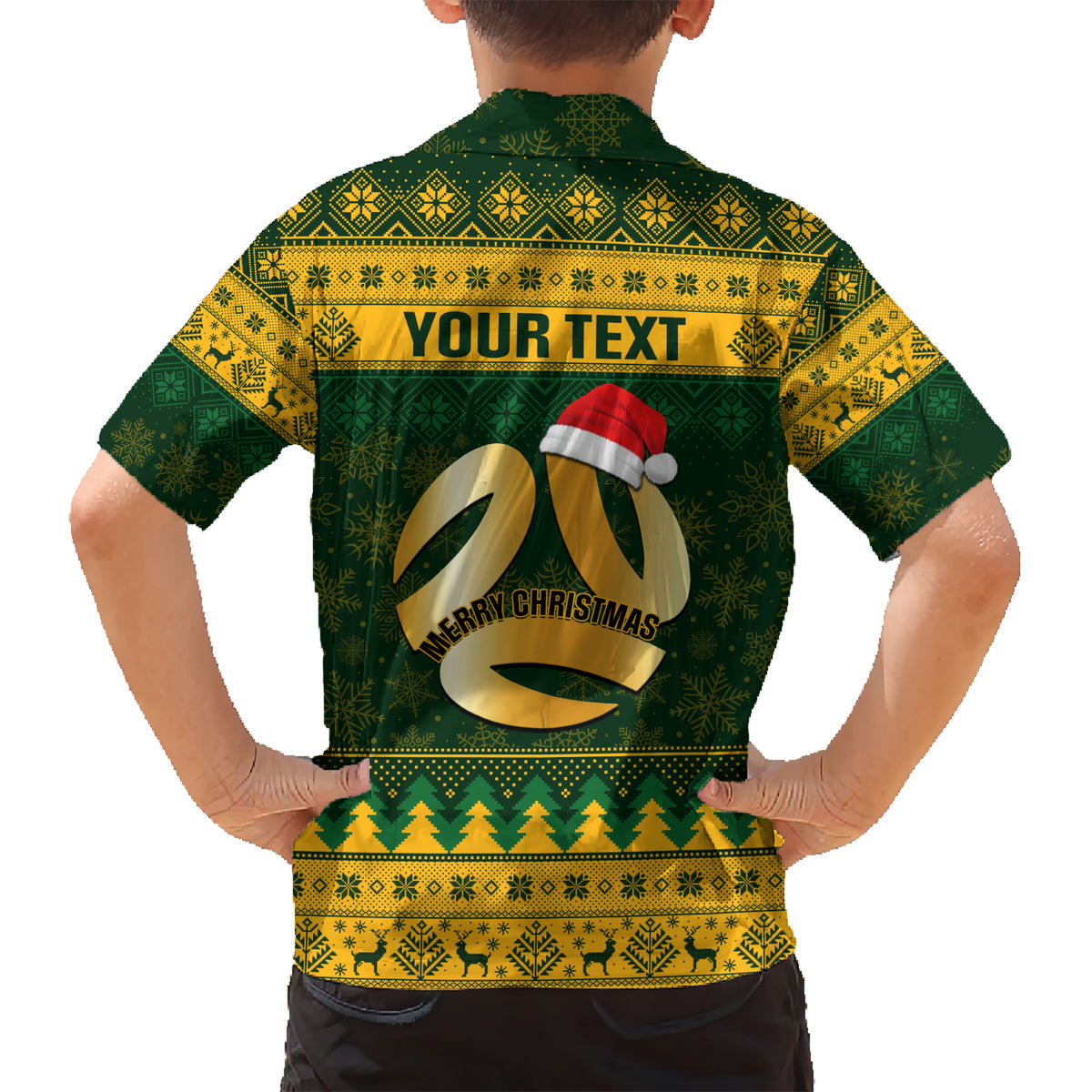 Personalised Australia Matildas Christmas Kid Hawaiian Shirt Merry Xmas 2023 National Color - Wonder Print Shop