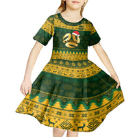 Personalised Australia Matildas Christmas Kid Short Sleeve Dress Merry Xmas 2023 National Color - Wonder Print Shop