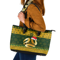 Australia Matildas Christmas Leather Tote Bag Merry Xmas 2023 National Color - Wonder Print Shop