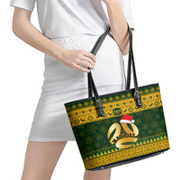 Australia Matildas Christmas Leather Tote Bag Merry Xmas 2023 National Color - Wonder Print Shop