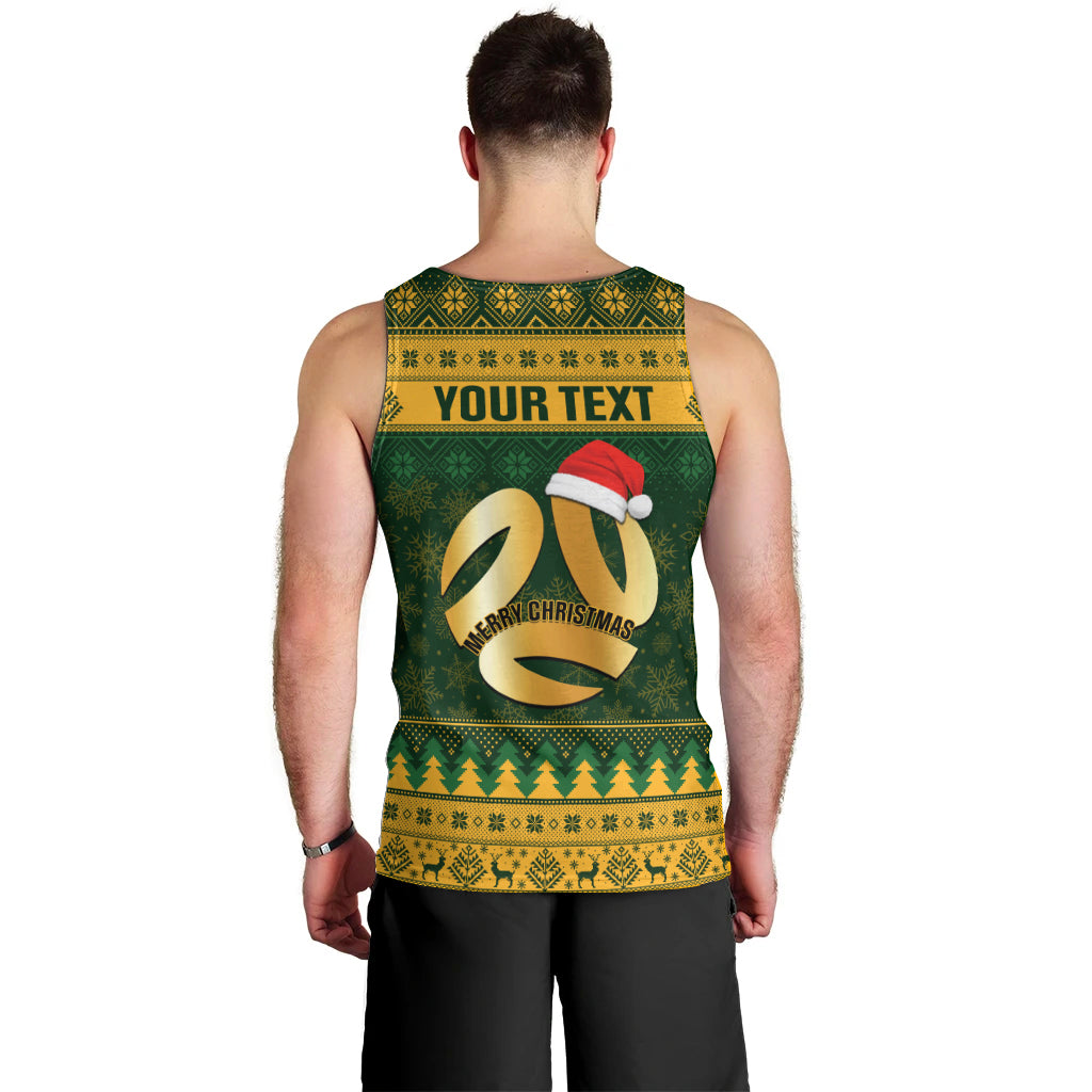 Personalised Australia Matildas Christmas Men Tank Top Merry Xmas 2023 National Color - Wonder Print Shop