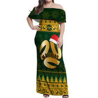 Personalised Australia Matildas Christmas Off Shoulder Maxi Dress Merry Xmas 2023 National Color - Wonder Print Shop